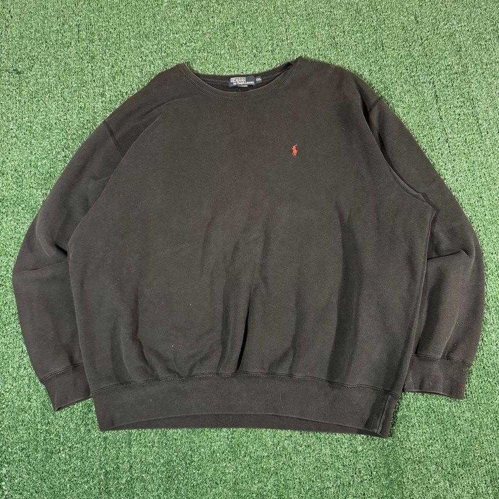 Polo Ralph Lauren Black Crewneck Sweatshirt Red Pony Logo Mens XXL 0256